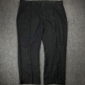 Paul Fredrick 100% Linen Pants Mens 48 Lightweight Black Chino Beach Summer